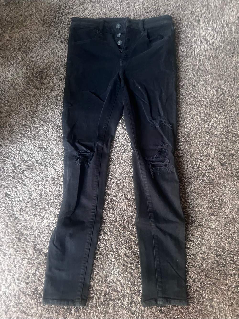 American Eagle Distressed Black Skinny Jeans